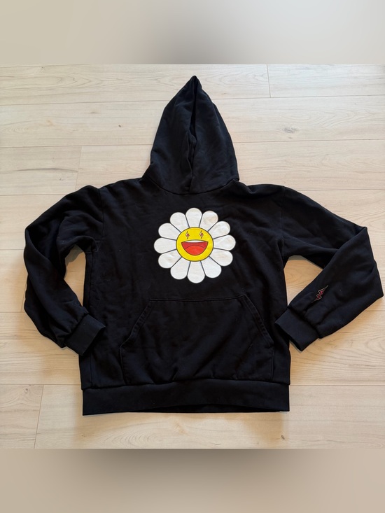 J Balvin Other - J Balvin Men’s Black Pullover Hoodie with Smiling Daisy Graphic